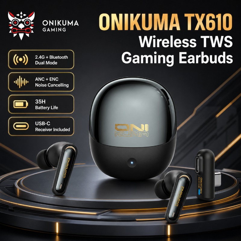 Gaming Accessories For Your Phone - ONIKUMA TX610 Wireless Gaming Earbuds Dual