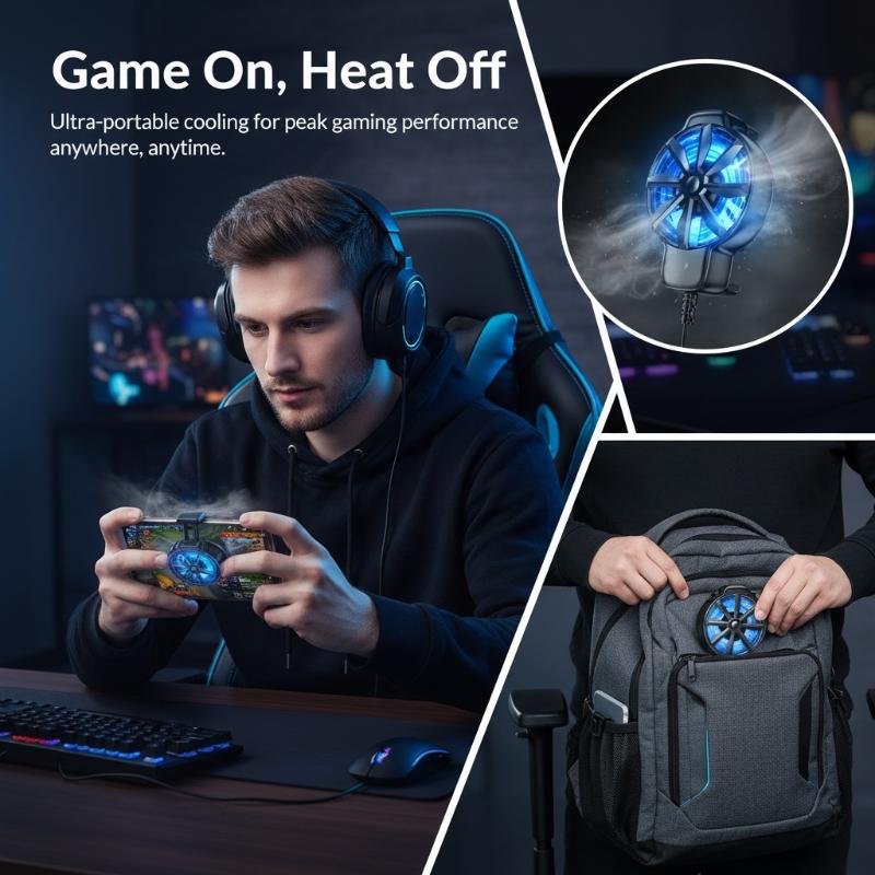 Essential Gaming Accessories - Portable Mobile Phone Cooling Fan Air