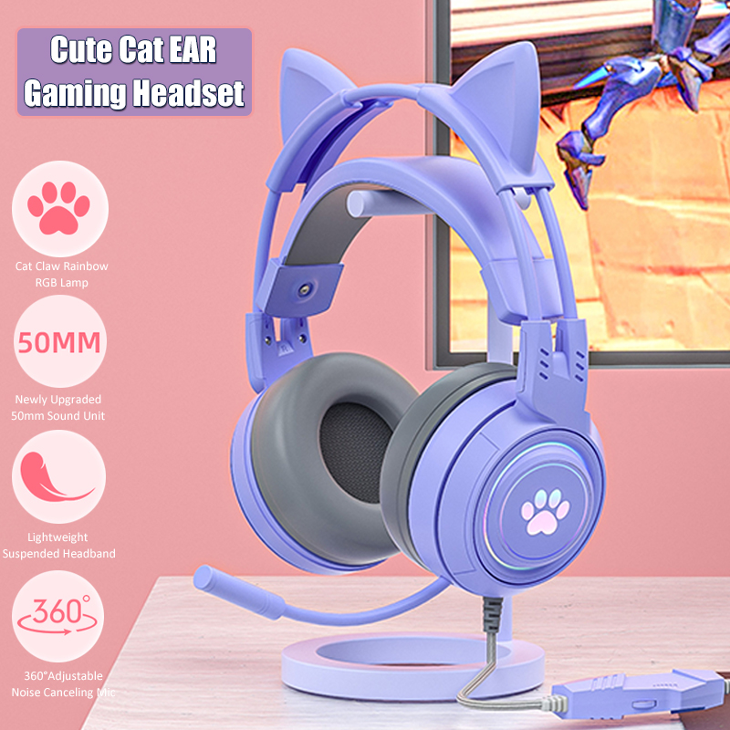 Gaming Accessories For Your Phone - Cute Cat Ear Gaming Headphones with