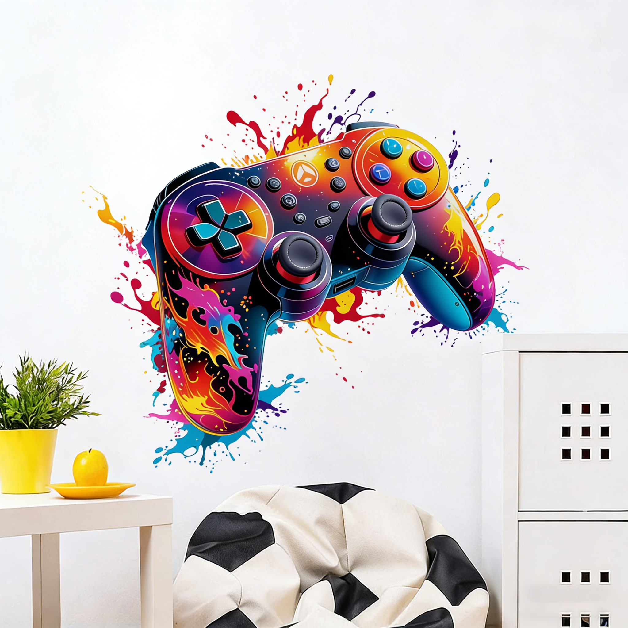 Red Flame Game Controller Wall - Gaming Accessories Wallpaper 评论和价格