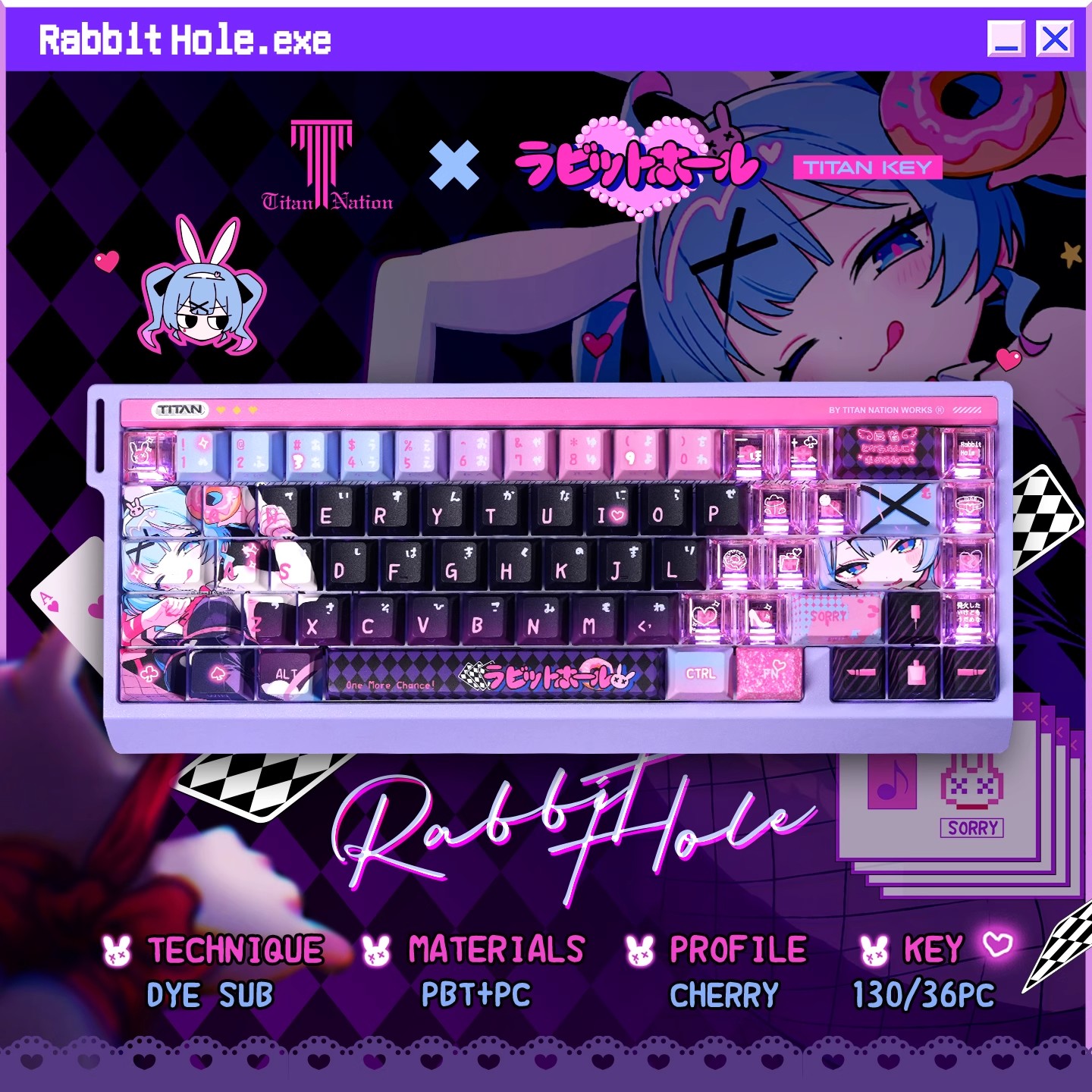 Anime Rabbit Hole Theme Custom - Gaming Set Accessories 评论和价格