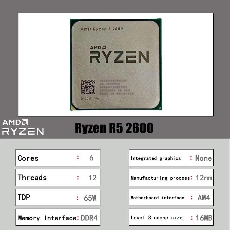 AMD Ryzen 5 R5 2600 3.4GHz 6-C - Amd Cpu Ryzen 5 评论和价格