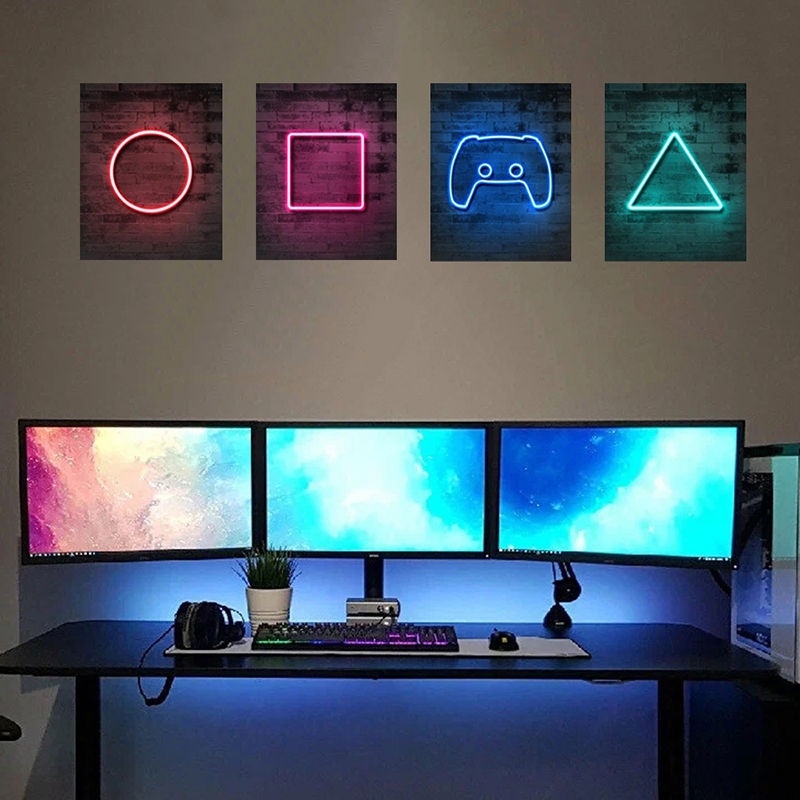 4PCS Kids Gaming Room Game Wal - Gaming Accessories Wallpaper 评论和价格