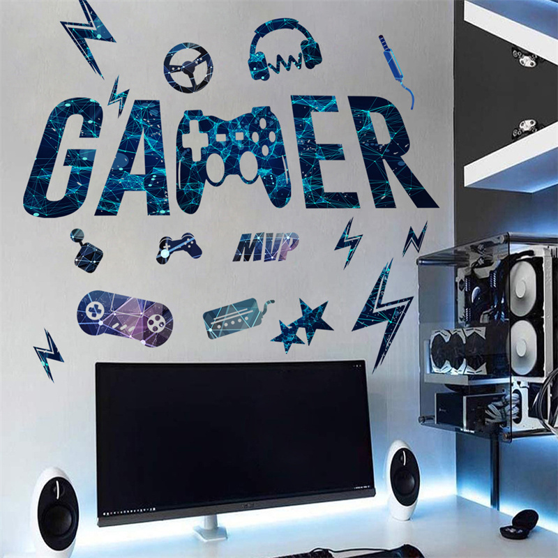 Gamer Vinyl Wall Stickers Game - Gaming Accessories Wallpaper 评论和价格