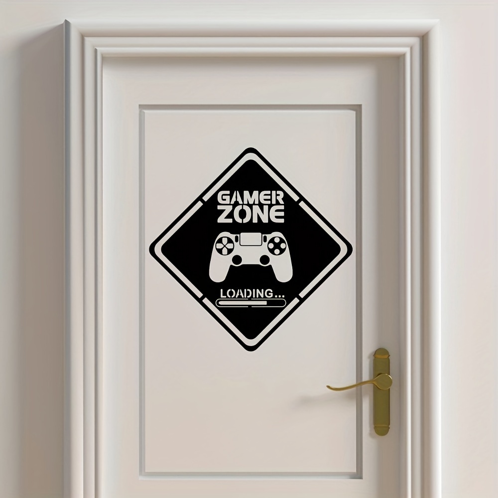 1pc Gamer Zone Door Decal Wall - Gaming Accessories Wallpaper 评论和价格